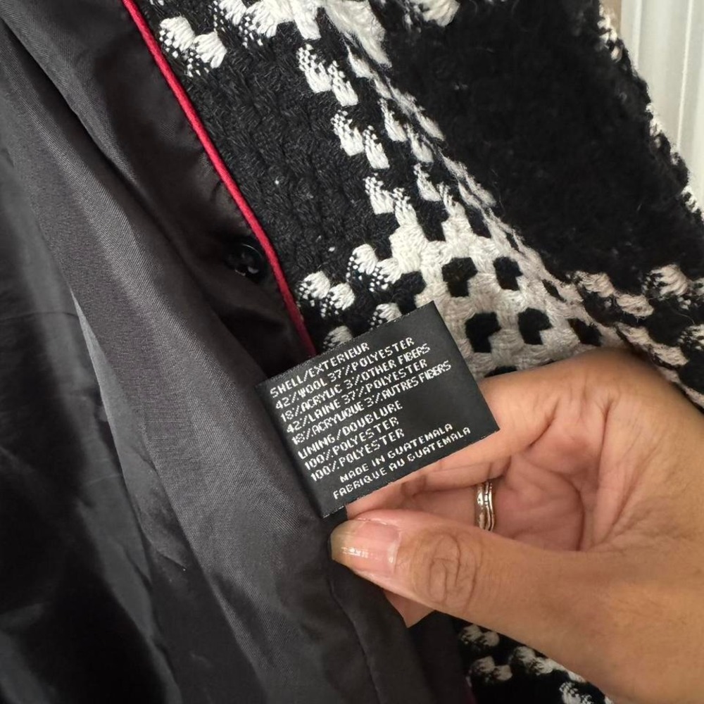 Black and white Y2K check jacket small medium - Picture 7 of 8